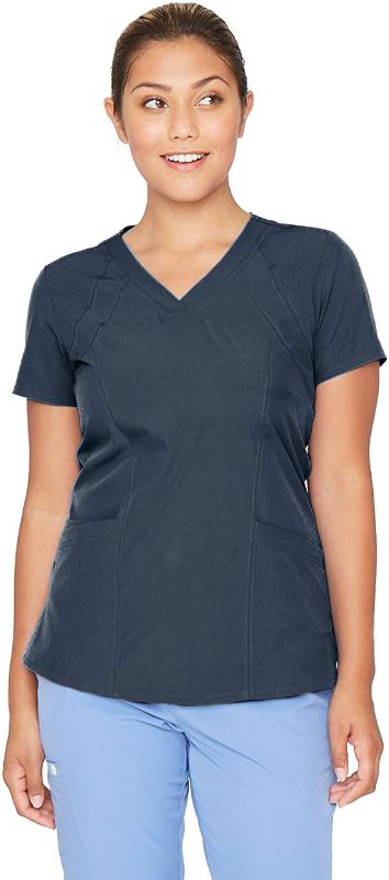 Photo 1 of BARCO ONE - Women's Racer Top, V-Neck Medical Scrub Top w/ 4 Pockets and 360 Spandex Stretch Fabric
Size: X-Small