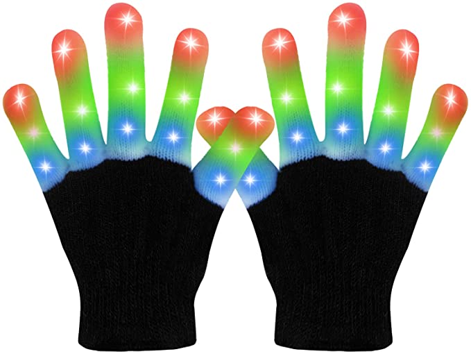 Photo 1 of ** SETS OF 2**
WEICHUANGXIN LED Gloves, Light Up Gloves Finger Lights 3 Colors 6 Modes Flashing LED Gloves Colorful Flashing Gloves Kids Toys for Christmas Halloween Party Favors,Gifts
SIZE: S
