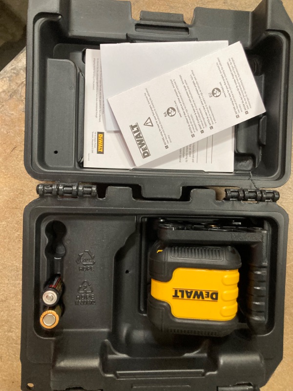 Photo 2 of DEWALT
40 ft. Red Self-Leveling Cross Line Laser Level with (2) AA Batteries & Case