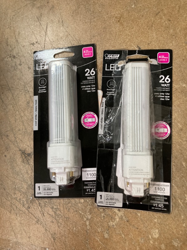 Photo 2 of Feit Electric PL GX24Q-3 4-Pin LED Bulb Cool White 26 W 2 Pk
