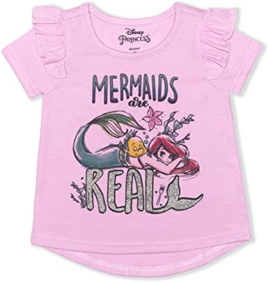 Photo 1 of Disney Ariel Girl's Mermaids are Real Pullover Summer Blouse Tee Shirt 4, 2 PACK 
