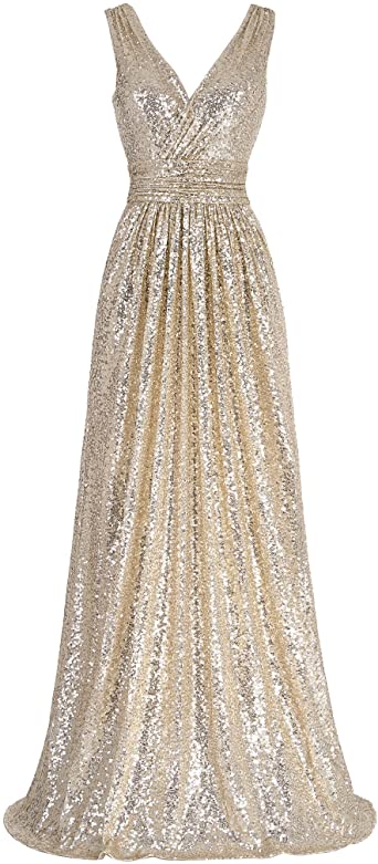 Photo 1 of Kate Kasin Women Sequin Bridesmaid Dress Sleeveless Maxi Evening Prom Dresses 18 
