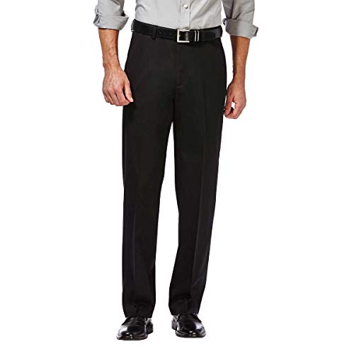 Photo 1 of Haggar Men's Non-Iron Twill Pant, Black, 34W X 30L

