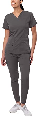 Photo 1 of Adar Pro Flawless Plus Scrub Set for Women - Elevated V-Neck Top & Jogger Scrub Pants M 
