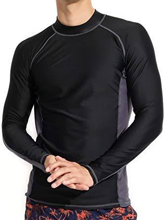 Photo 1 of Actleis Men's Long Sleeve Rash Guard, UPF50+ UV Sun Protection Swimming Shirts Quick Dry Surf Tee l
