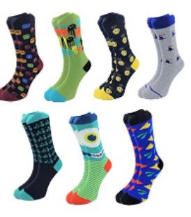 Photo 1 of Bonas Funny Socks Unisex 7.5-12 Made of Cotton, Crazy Novelty Socks Pack of 7
