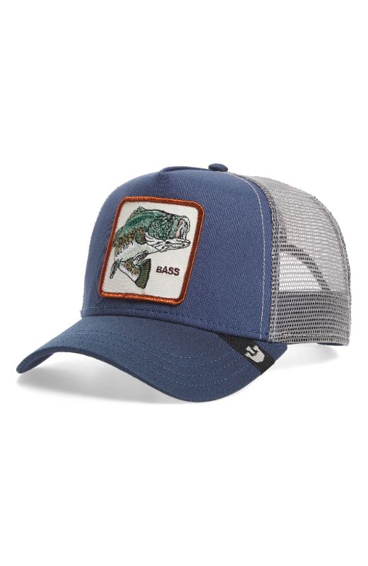 Photo 1 of Goorin Brothers Animal Farm Snap Back Trucker Hat (Blue Big Bass) Caps
