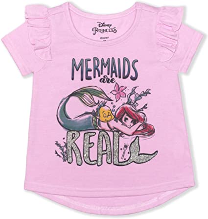 Photo 1 of Disney Ariel Girl's Mermaids are Real Pullover Summer Blouse Tee Shirt 4
