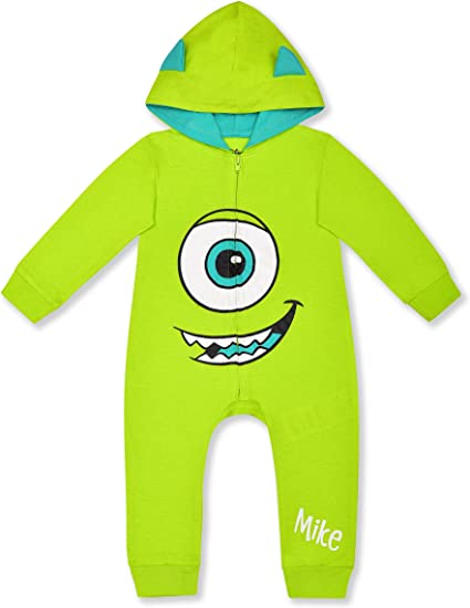 Photo 1 of Disney’s Monsters Inc Long Sleeve Coverall, Mike Bodysuit Creeper with 3D Hood for Boys 0-3M
