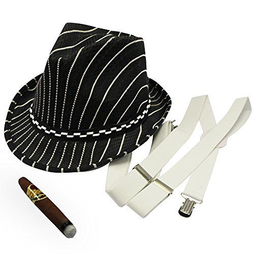 Photo 1 of 20's Gangster Costume Hat Toy Cigar White Suspenders by Funny Party Hats
