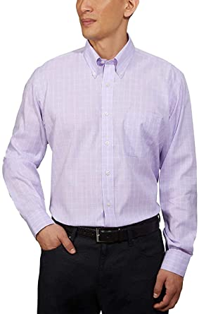 Photo 1 of Kirkland Signature Men's Traditional Fit Non-Iron Dress Shirt 16 1/2x34/35 Pink White Square
