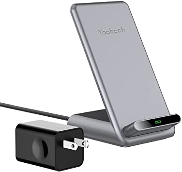 Photo 1 of Yootech 7.5W/10W/15W Metal Wireless Charger,7.5W Wireless Charging Stand with QC 3.0 Adapter Compatible with iPhone 12/12 Pro/XR/11 Pro Max,15W LG V35,10W Galaxy S20/Note 10,Pixel 3/4XL
