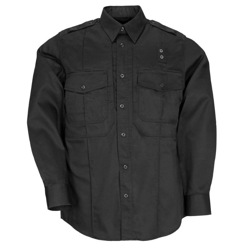 Photo 1 of 5.11 Tactical Men's Twill PDU Class- B Long Sleeve Shirt (Black L)
