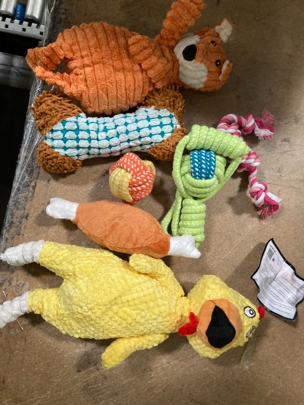 Photo 1 of 7 Pack Chicken/Fox Dog Toy Set 