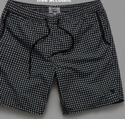 Photo 1 of BEACH BROS Mens Gingham 17" Swim Trunks - Black size XL
