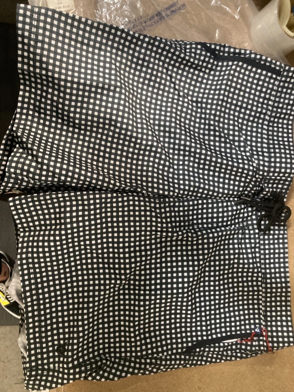 Photo 2 of BEACH BROS Mens Gingham 17" Swim Trunks - Black size XL
