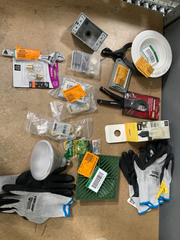 Photo 1 of **NON-REFUNDABLE** Assorted Home Depot Home Improvement, Electrical, Gardening, Plumbing and tool  Items. Loose/Broken Packaging.
