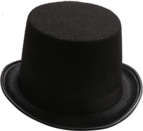 Photo 1 of Funny Black Felt kids Top Hat - Dress Up Lincoln Hats for Magician or Ringmaster Costumes
