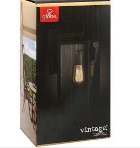 Photo 1 of Globe 44314 Vintage Hurley Wall Sconce, Matte, Black
