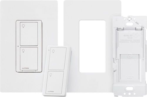 Photo 1 of Lutron - Caseta Smart Switch Kit with Remote 3-Way (2 Points of Control) - White
