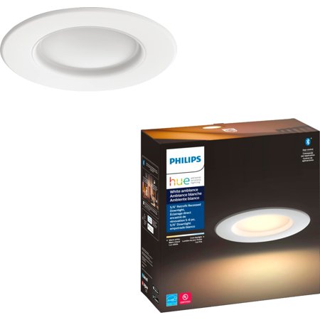 Photo 1 of Philips Hue White Ambiance 5/6 Inch - Recessed Lamp - LED - 9 W (equivalent 62 W) - Cool White Light - White
