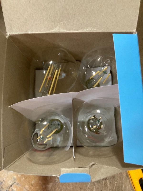 Photo 1 of Feit Electric 60-Watt Equivalent ST19 Dimmable Straight Filament Clear Glass Vintage Edison LED Light Bulb, Daylight (4-Pack)
