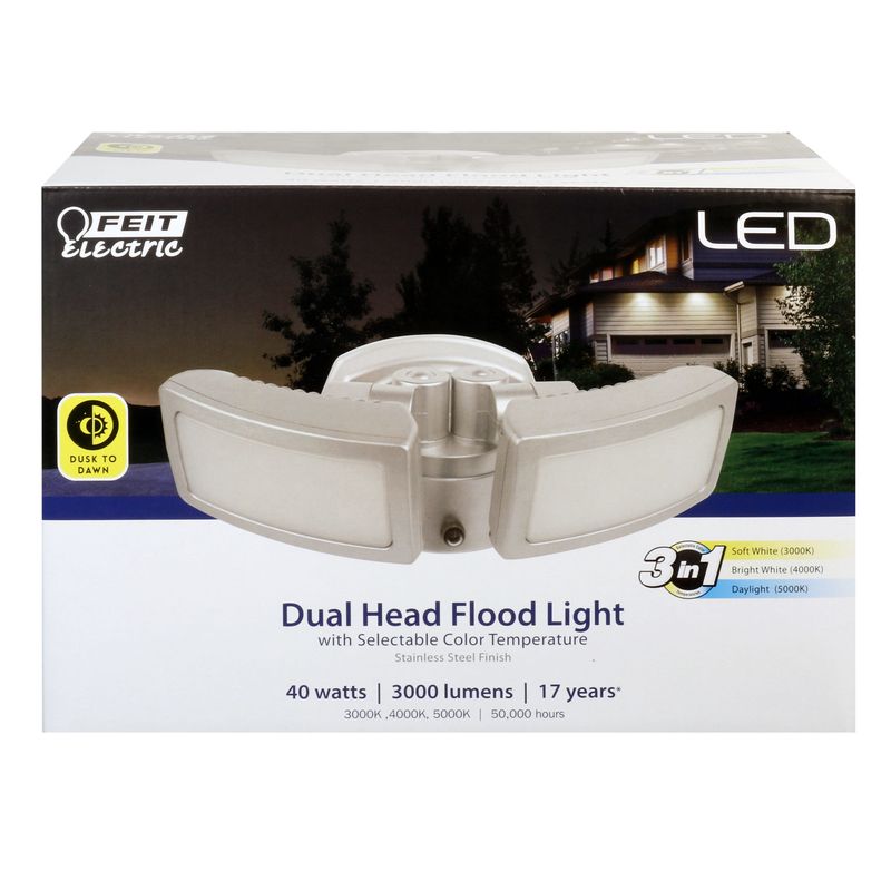 Photo 1 of Feit Electric
Dusk to Dawn Hardwired LED Security Floodlight, Silver