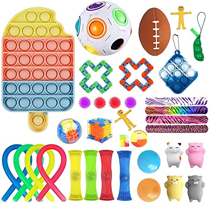 Photo 1 of Ahsado 35 Pack Sensory Toys Set, Pack Toys Sensory Relieves Stress Anxiety Pop Toy for Kids and Adults Special Xmas Gift Birthday Party Gift
