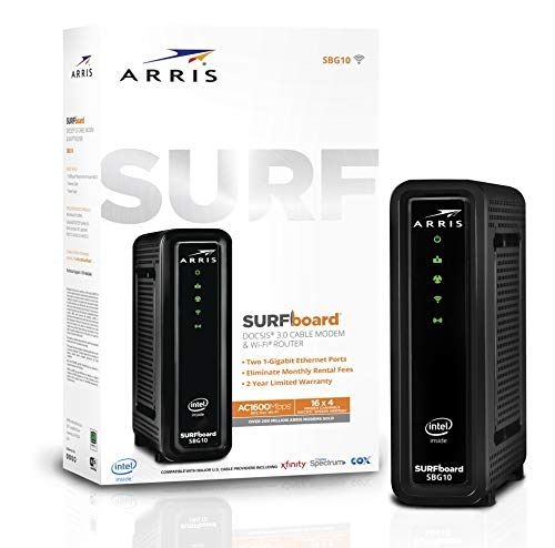 Photo 1 of Arris SURFboard SBG10 - Wireless Router - Cable Mdm - 2-port Switch - GigE, 802.11ac Wave 2 - 802.11ac - Dual Band
