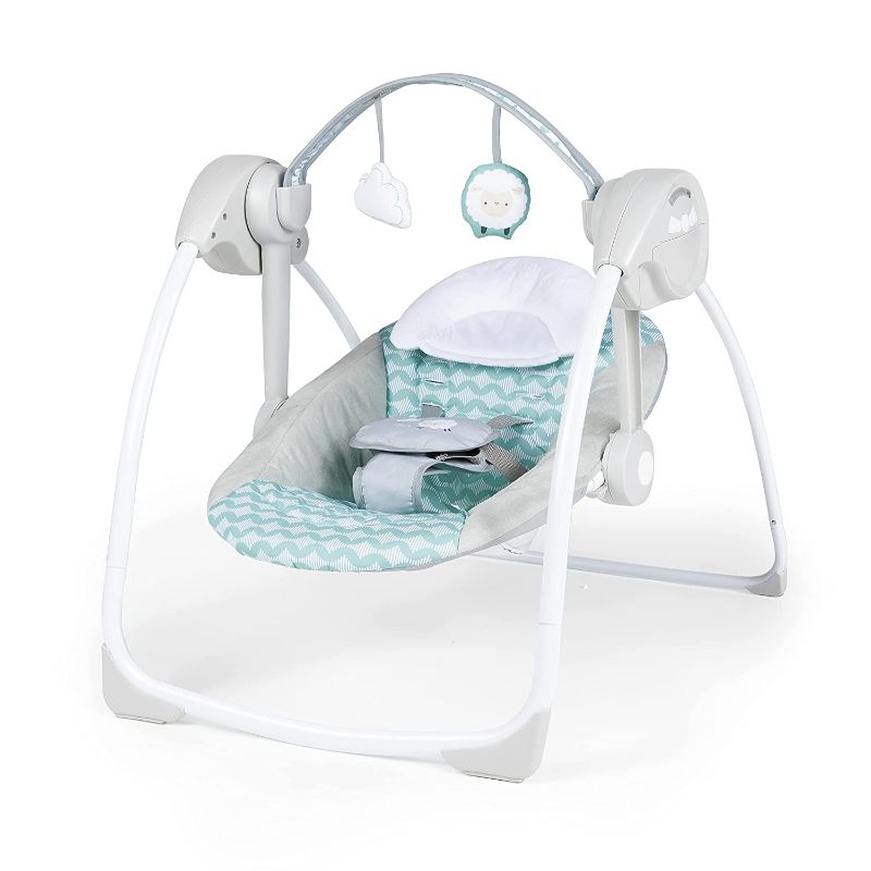 Photo 1 of Ity by Ingenuity Swingity Swing Easy-Fold Portable Baby Swing, Goji, Blue
