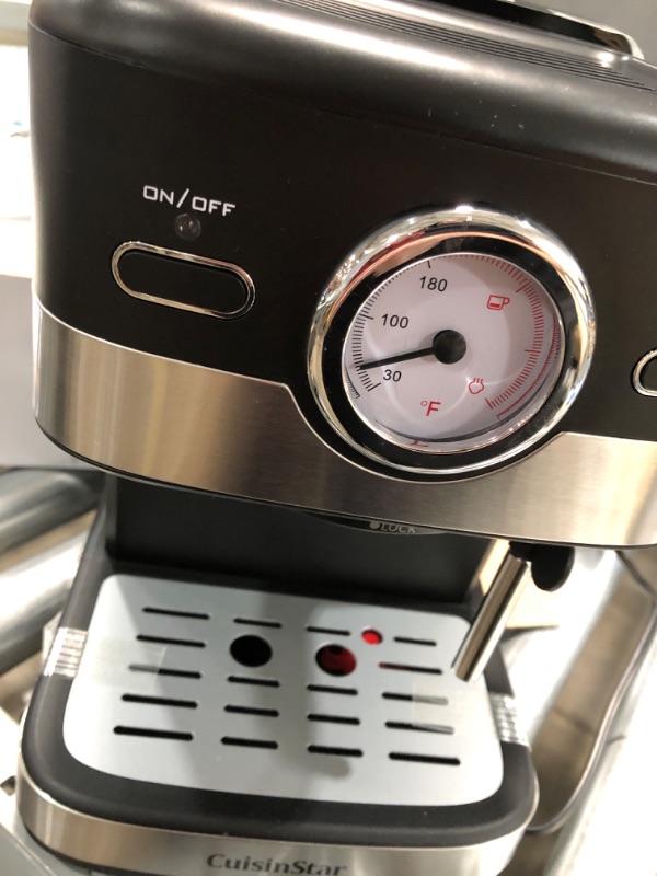 Photo 3 of CuisinStar Espresso Machine 15 Bar, Espresso Coffee Machine with Milk Frother Wand, 1100W Fast Heating Coffee Maker with 1.5L Removable Water Tank For Espresso Cappuccino Latte