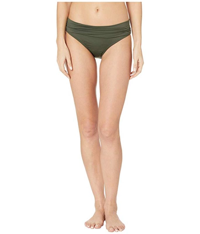 Photo 1 of La Blanca Olive Island Goddess Shirred Band Hipster Swim Bottoms, size 6
