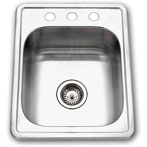 Photo 1 of A1722-7BS-1 ADA Glowtone Series Topmount Stainless Steel 3 Hole Bar & Prep Sink
