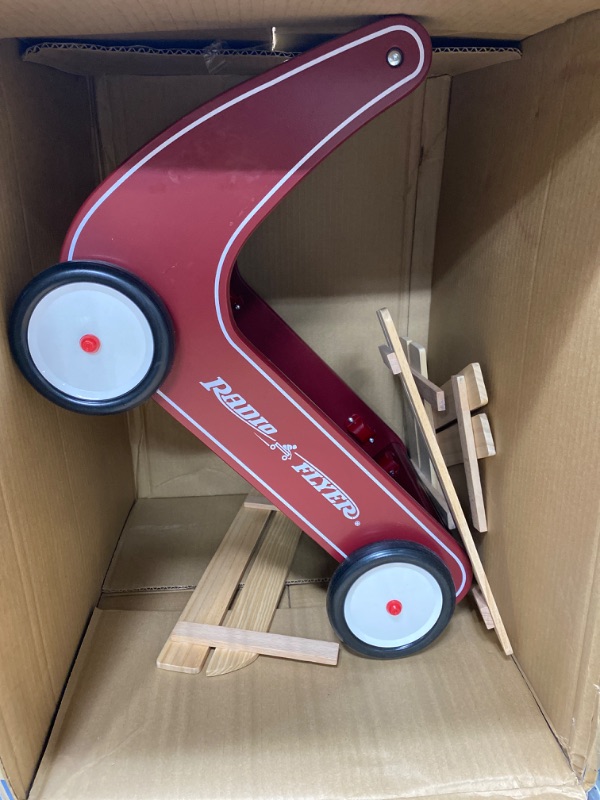 Photo 2 of INCOMPLETE - Radio Flyer Classic Walker Wagon, Sit to Stand Toddler Toy, Wood Walker, 1-4 Years , Red
