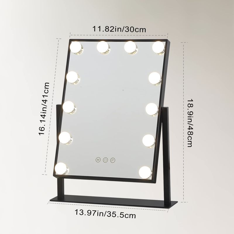 Photo 1 of 
Hansong Hollywood Makeup Vanity Mirror with Lights,Plug in Light-up Professional Mirror,Removable 10x Magnification,3 Color Lighting Modes, Cosmetic Mirror with 9 Dimmable Bulbs
