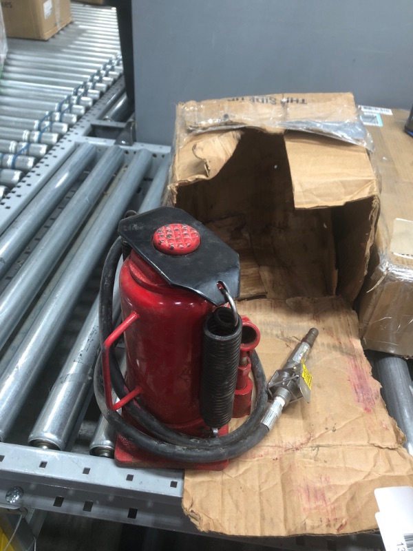 Photo 2 of **INCOMPLETE**
BIG RED TA92006 Torin Pneumatic Air Hydraulic Bottle Jack with Manual Hand Pump, 20 Ton (40,000 lb) Capacity, Red
