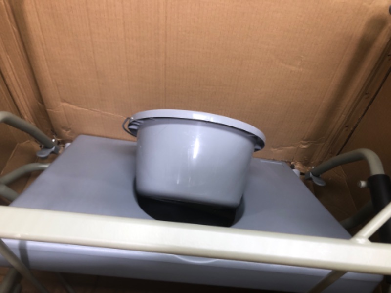 Photo 5 of **INCOMPLETE**
Heavy Duty Drop Arm Bariatric Commode Bedside Commode Toilet Chair with Arms and Bathroom Safety Frame for Elderly, Adults Adjustable Seat Height, Extra-Wide, 1000 lbs
