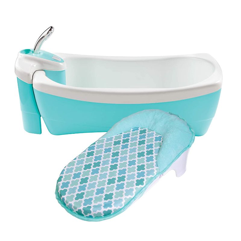 Photo 1 of Summer Lil Luxuries Whirlpool Bubbling Spa & Shower (Blue) - Luxurious Baby Bathtub with Circulating Water Jets - Includes Deluxe Newborn Sling and Clean Rinse Spa/Shower Unit
