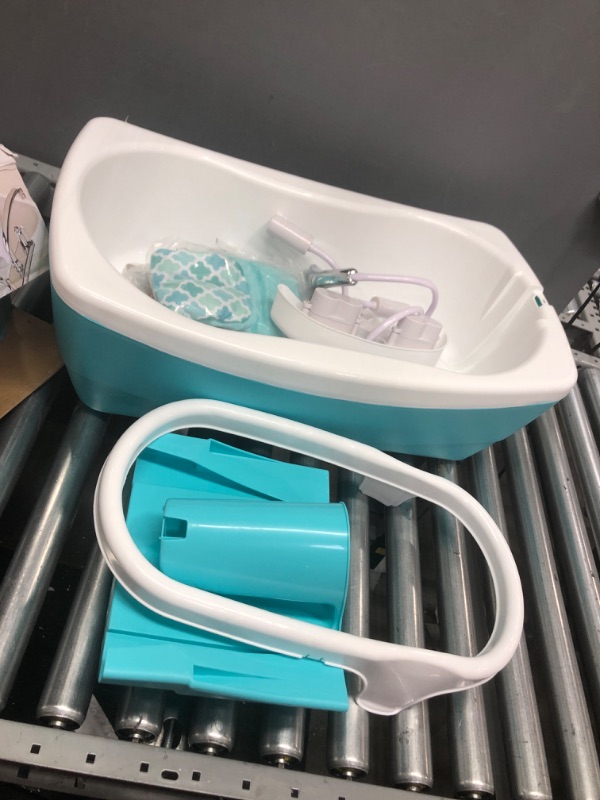 Photo 2 of Summer Lil Luxuries Whirlpool Bubbling Spa & Shower (Blue) - Luxurious Baby Bathtub with Circulating Water Jets - Includes Deluxe Newborn Sling and Clean Rinse Spa/Shower Unit
