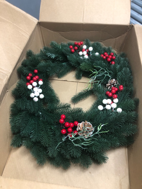 Photo 2 of **GENERAL POST**
Artificial Christmas Wreath, Green, Crestwood Spruce Decorated with Pine Cones, Berry Clusters, Christmas Collection