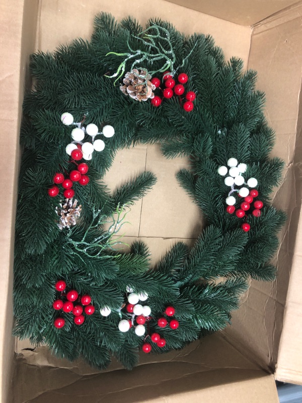 Photo 1 of **GENERAL POST**
Artificial Christmas Wreath, Green, Crestwood Spruce Decorated with Pine Cones, Berry Clusters, Christmas Collection