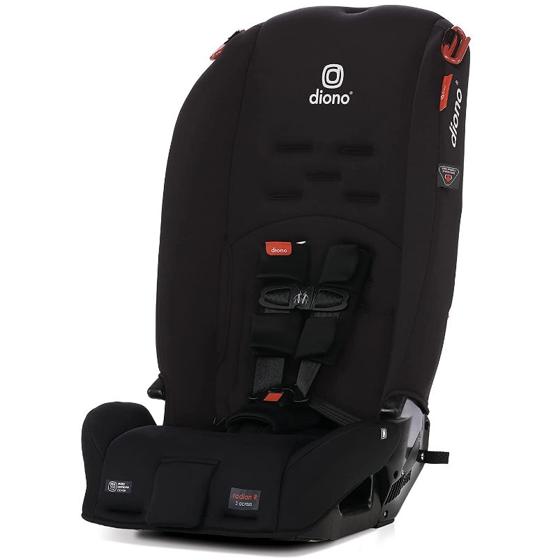 Photo 1 of Diono Radian 3R, 3-in-1 Convertible Car Seat, Rear Facing & Forward Facing, Slim Fit 3 Across, Jet Black
