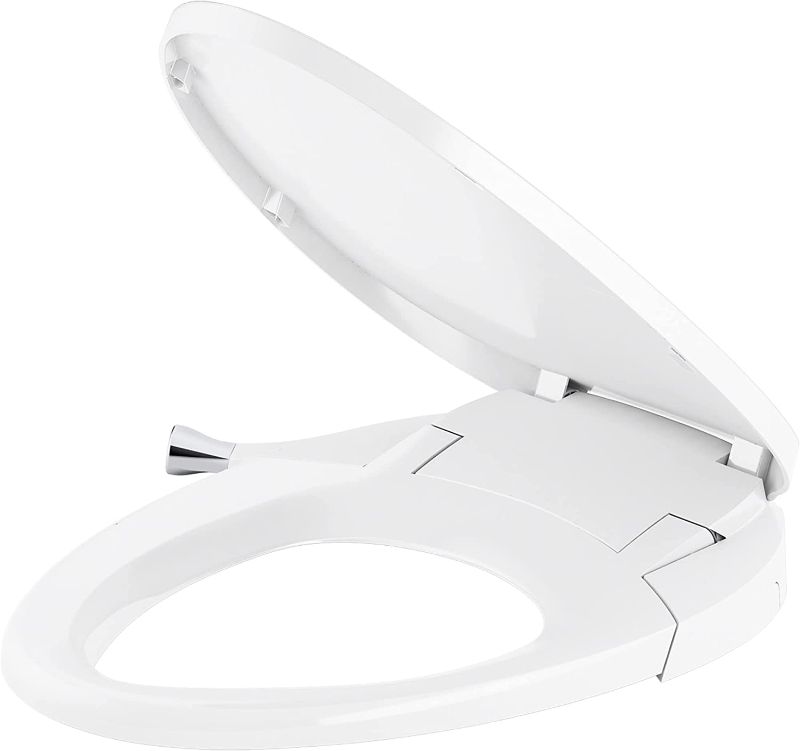 Photo 1 of 
Purewash Elongated Manual Bidet Toilet Seat With Polished Chrome Handle, Elongated Manual Non Electric Bidet with Adjusting Spray Pressure and Position