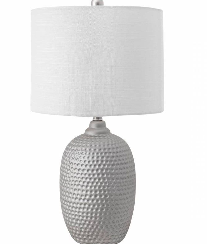 Photo 1 of Gray 21-inch Stippled Ceramic Vase Table Lamp