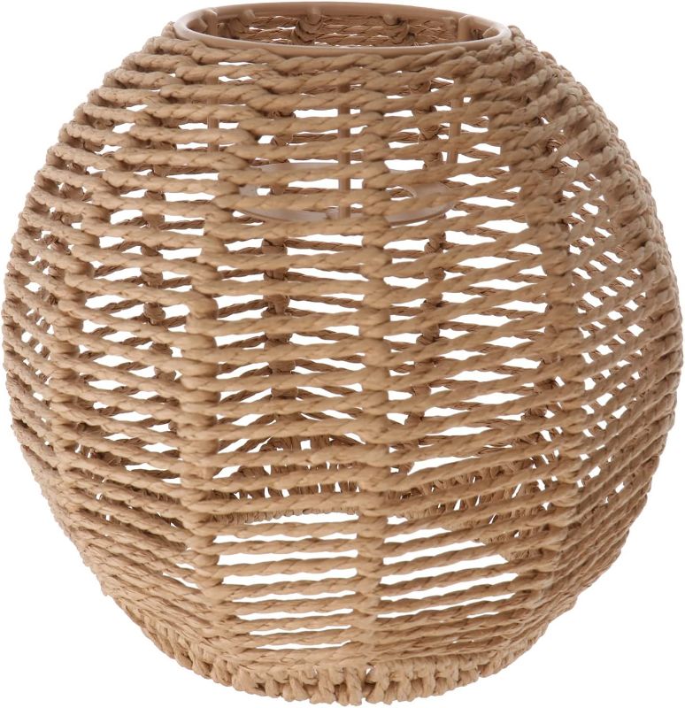 Photo 1 of 
DOITOOL 1 Retro Rattan Woven Pendant Light Cover, Boho Handwoven Rattan Natural Light Fixture, Bulb Guard Lamp Cage for Pendant Light, Lamp Holder