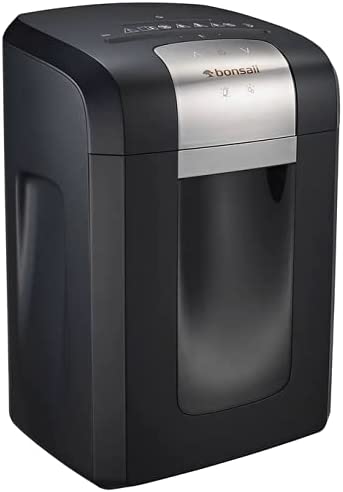 Photo 1 of Bonsaii 120-Minute Heavy-Duty 14-Sheet Cross-Cut Paper Shredder, CD and Credit Card Shredder Machine with Jam Proof System, 6-Gallon Pullout Wastebasket and Transparent Window, Black (3S23)