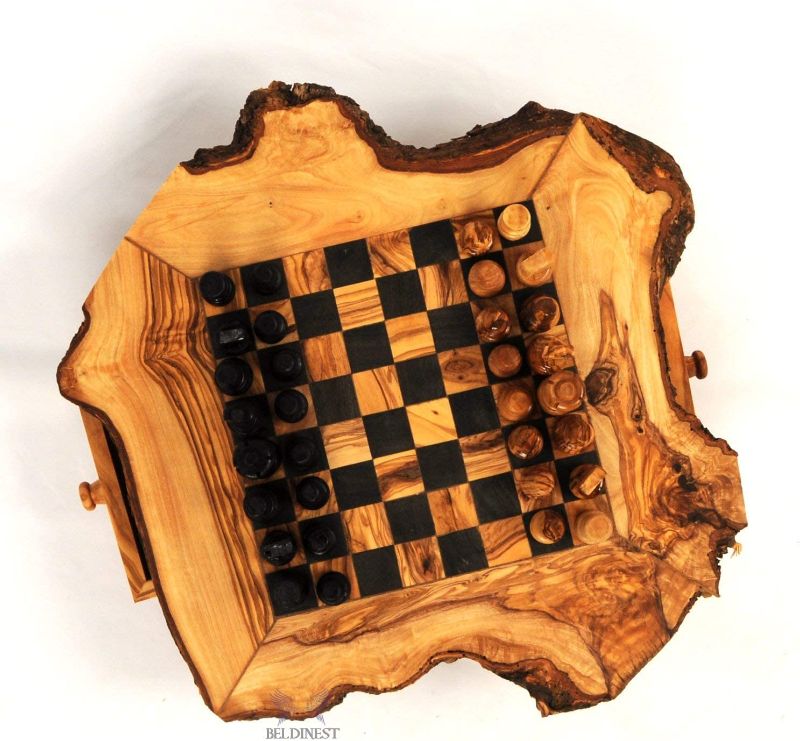 Photo 1 of 
BeldiNest Olive Wood Chess Set Wooden Chess Board Rustic