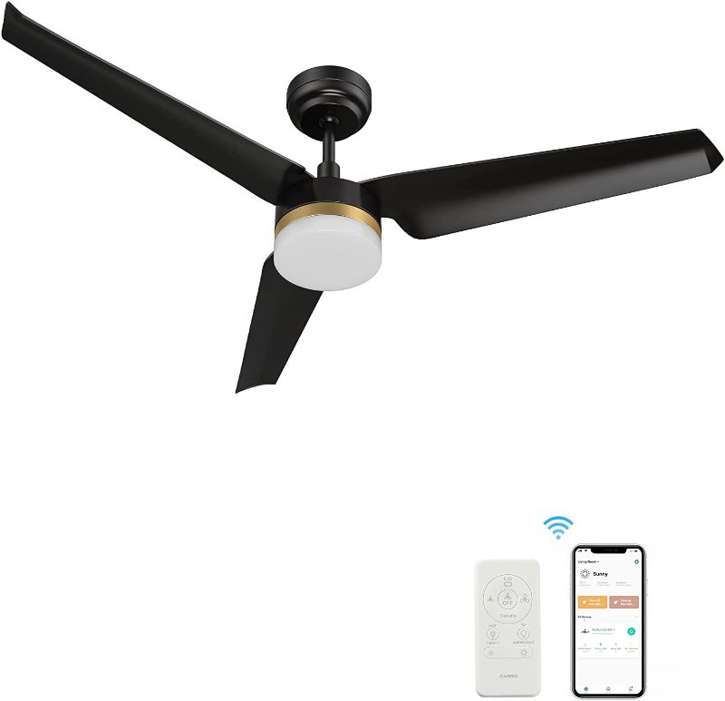 Photo 1 of ***SIMILAR TO STOCK PHOTO***
Smart ceiling fan Worked with Google Home, Alexa, Siri Shortcuts, APP and Remote, Outdoor Modern Black ceiling fan with LED Light, 10 Speeds Downrod