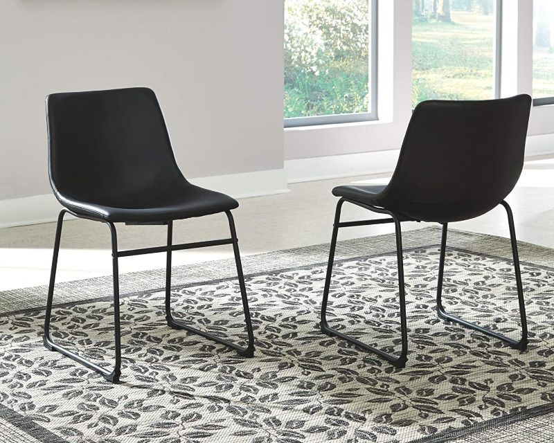 Photo 1 of 
Signature Design by Ashley Centiar Mid Century Dining Room Bucket Chair, Set of 2, Black