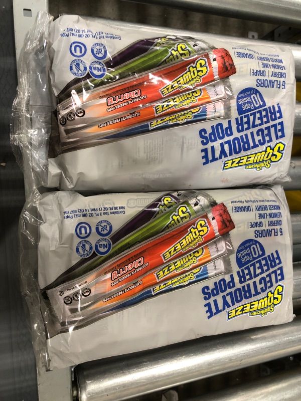 Photo 2 of **SET OF 2** Sqwincher Sqweeze-266798 : Electrolyte Replenishing Freezer Pops, Assorted, Pack of 10
